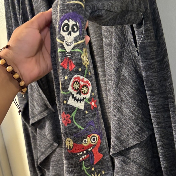 DISNEY COCO PIXAR Black Open Front Cardigan Sweater - Picture 3 of 8